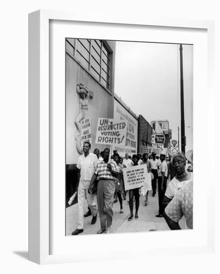 Negro Demonstration for Strong Civil Right Plank Outside Gop Convention Hall-Francis Miller-Framed Photographic Print