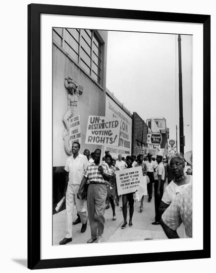 Negro Demonstration for Strong Civil Right Plank Outside Gop Convention Hall-Francis Miller-Framed Photographic Print