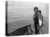 Negro Diving Boys, Nassau, W.I.-null-Stretched Canvas