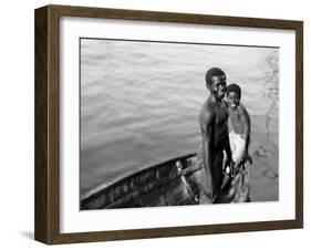Negro Diving Boys, Nassau, W.I.-null-Framed Photo