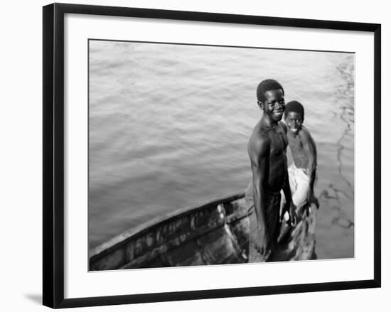 Negro Diving Boys, Nassau, W.I.-null-Framed Photo