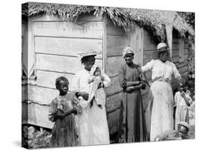 Negro Family, Grants Town, Nassau, W.I.-null-Stretched Canvas