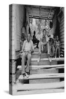 Negro Family Sharecroppers on Porch-Dorothea Lange-Stretched Canvas