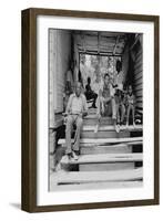 Negro Family Sharecroppers on Porch-Dorothea Lange-Framed Art Print