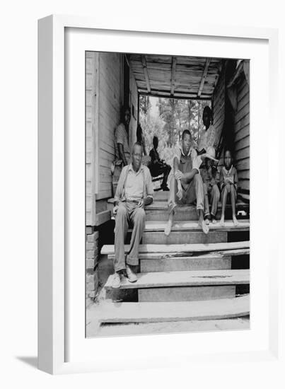 Negro Family Sharecroppers on Porch-Dorothea Lange-Framed Art Print