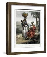 Negro Women of Rio-Janeiro, from 'Picturesque Voyage to Brazil', Published, 1835-Johann Moritz Rugendas-Framed Giclee Print