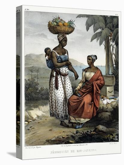 Negro Women of Rio-Janeiro, from 'Picturesque Voyage to Brazil', Published, 1835-Johann Moritz Rugendas-Stretched Canvas