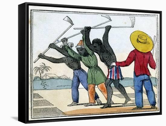 Negroes Holing the Cane-Field, 1826-null-Framed Stretched Canvas