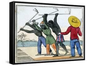 Negroes Holing the Cane-Field, 1826-null-Framed Stretched Canvas