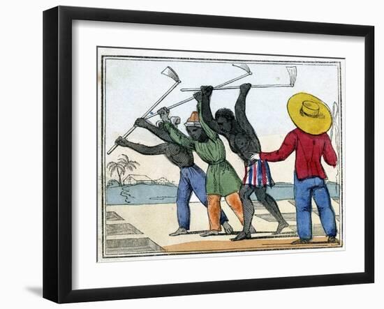 Negroes Holing the Cane-Field, 1826-null-Framed Giclee Print