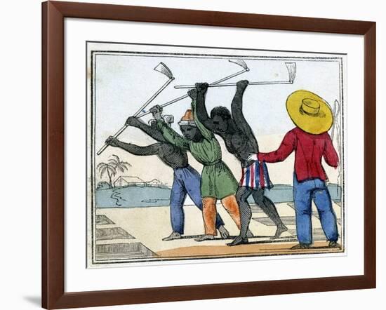 Negroes Holing the Cane-Field, 1826-null-Framed Giclee Print