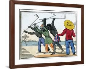 Negroes Holing the Cane-Field, 1826-null-Framed Giclee Print