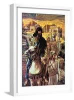 Nehemiah Sees The Rubble In Jerusalem-James Tissot-Framed Art Print