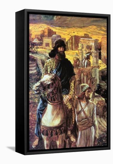 Nehemiah Sees The Rubble In Jerusalem-James Tissot-Framed Stretched Canvas