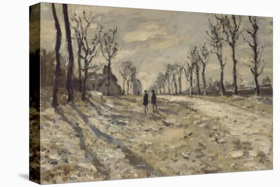 Neige au  soleil couchant-Claude Monet-Stretched Canvas