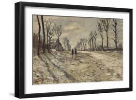 Neige au  soleil couchant-Claude Monet-Framed Giclee Print