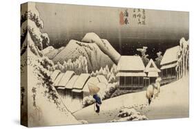 Neige de nuit à Kambara-Ando Hiroshige-Stretched Canvas