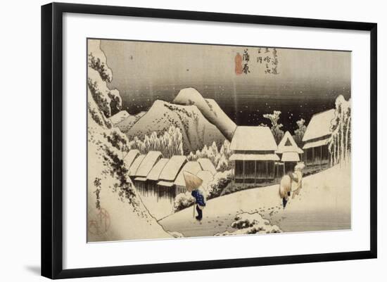 Neige de nuit à Kambara-Ando Hiroshige-Framed Giclee Print