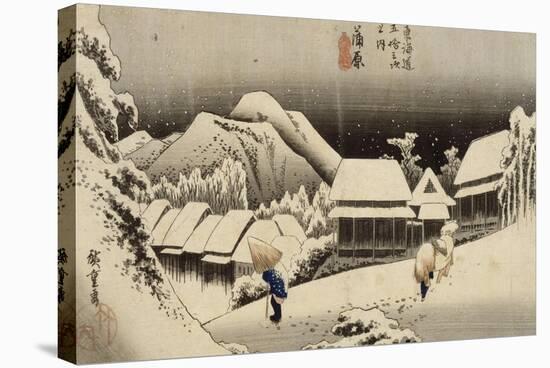 Neige de nuit à Kambara-Ando Hiroshige-Stretched Canvas