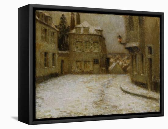 Neige, Montmartre-Henri Eugene Augustin Le Sidaner-Framed Stretched Canvas