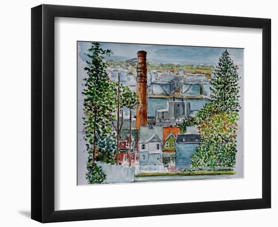 Neighborhood Across from Bayonne Oil Refineries, 2016,(watercolor)-Anthony Butera-Framed Premium Giclee Print