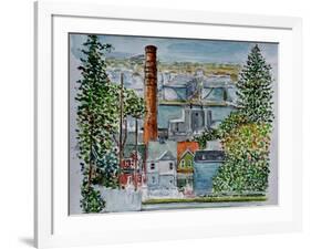 Neighborhood Across from Bayonne Oil Refineries, 2016,(watercolor)-Anthony Butera-Framed Giclee Print