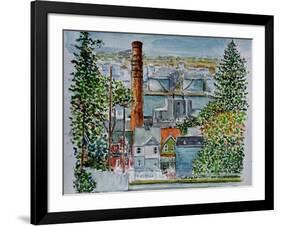 Neighborhood Across from Bayonne Oil Refineries, 2016,(watercolor)-Anthony Butera-Framed Giclee Print