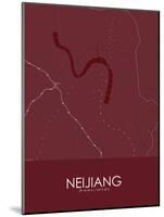 Neijiang, China Red Map-null-Mounted Poster