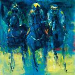 Racehorses - Blue-Neil Helyard-Giclee Print