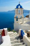 View of Caldera with Stairs and Belfry, Santorini-neirfy-Photographic Print