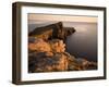 Neist Point and Lighthouse Bathed in Evening Light, Isle of Skye, Highland-Lee Frost-Framed Photographic Print