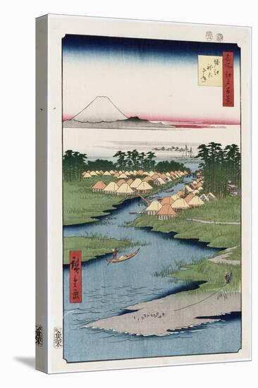 Nekozane at Horikiri', from the Series 'One Hundred Views of Famous Places in Edo'-Utagawa Hiroshige-Stretched Canvas