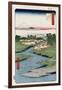 Nekozane at Horikiri', from the Series 'One Hundred Views of Famous Places in Edo'-Utagawa Hiroshige-Framed Giclee Print