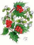 Poinsettia and Holly-Nell Hill-Giclee Print
