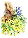 Bluebell posy with cowslips, dogroses and lily-Nell Hill-Giclee Print