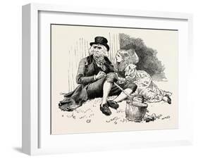 Nelly and Her Grandfather at the Races-Charles Green-Framed Giclee Print