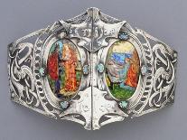 A White Metal and Enamel Belt Buckle, 'Tristan Und Isolde' Alexander Fisher (1864-1936)-Nelson And Edith Dawson-Stretched Canvas