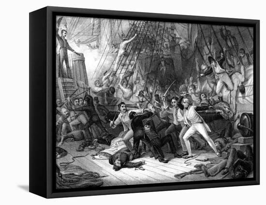 Nelson Boarding the 'San Josef, Battle of Cape St Vincent, 1797-JJ Crew-Framed Stretched Canvas