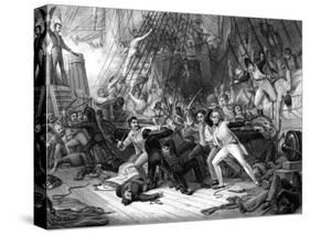 Nelson Boarding the 'San Josef, Battle of Cape St Vincent, 1797-JJ Crew-Stretched Canvas