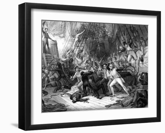 Nelson Boarding the 'San Josef, Battle of Cape St Vincent, 1797-JJ Crew-Framed Giclee Print