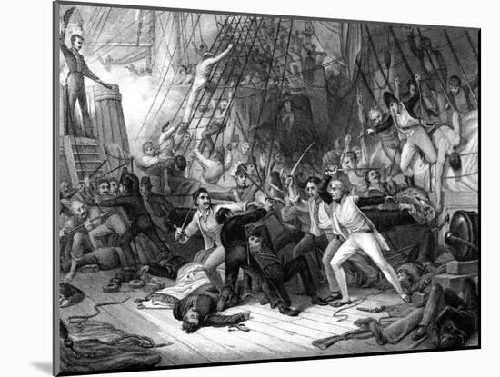 Nelson Boarding the 'San Josef, Battle of Cape St Vincent, 1797-JJ Crew-Mounted Giclee Print