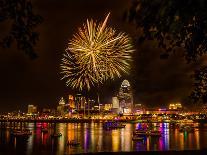 Firework on the River-Nelson Charette-Mounted Photographic Print