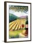 Nelson County, Virginia - Vineyard Scene-Lantern Press-Framed Art Print