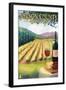 Nelson County, Virginia - Vineyard Scene-Lantern Press-Framed Art Print