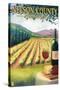 Nelson County, Virginia - Vineyard Scene-Lantern Press-Stretched Canvas