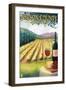 Nelson County, Virginia - Vineyard Scene-Lantern Press-Framed Art Print