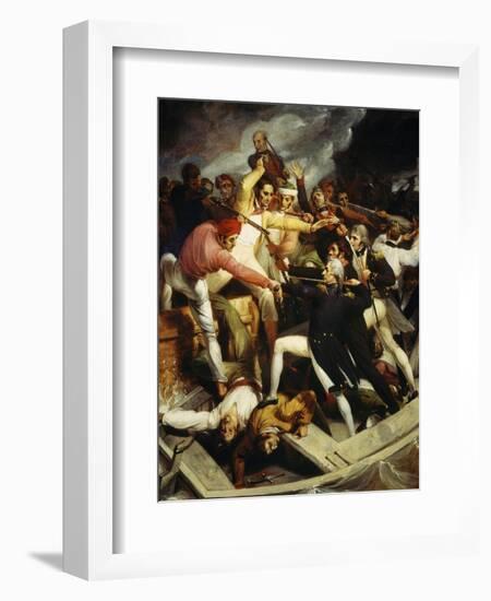 Nelson During the Battle of Cadiz with a Spear, Spain, July 3, 1797-Richard Westall-Framed Giclee Print