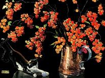 Still Life of Cat and Currants - Jack & Jill-Nelson Grafe-Stretched Canvas