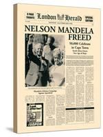 Nelson Mandela Freed-The Vintage Collection-Stretched Canvas