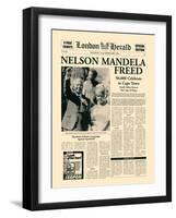 Nelson Mandela Freed-The Vintage Collection-Framed Art Print